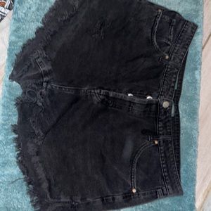 Black denim shorts size 16 button up from wild fable